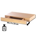Carlo Milano Wandregal mit versteckter Schublade, 40 x 5 x 25 cm, Nussbaum-Optik