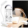 Lunartec, Lunartec Schwanenhals-Klemm-Lampe mit 3-Watt-COB-LED und Akku, USB-Ladefunktion