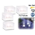 Lunartec Solar-LED-Glasbaustein mit Lichtsensor 4er-Set klein (7x7 cm)