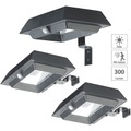 Lunartec, Lunartec 3er-Set 2in1-Solar-LED-Dachrinnen- & Wandleuchten, PIR-Sensor, 300 lm