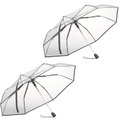 Carlo Milano 2er-Set Automatik-Taschenschirm mit transparentem Dach, Ø 100 cm