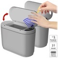 2er Design-Abfalleimer mit Hand-Bewegungs-Sensor, je 2 l, grau