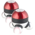 newgen medicals, 2er-Set Mini-Vibrations-Massagegeräte mit 3 Köpfen & LED-Beleuchtung