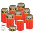 Pearl, 8er-Set flackernde Grablicht-LED-Kerzen, Batteriebetrieb, 12 cm hoch