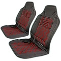 Lescars, 2er-Set beheizbare Kfz-Sitzauflagen mit Temperaturregler, 12 Volt
