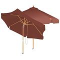 Royal Gardineer 2er-Set neigbare Sonnenschirme mit Holzgestell, Ø 3 m, taupe