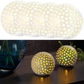 Lunartec 4er-Set kabellose LED-Dekoleuchten aus Keramik, ?83 mm
