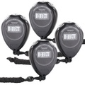 Pearl 4er-Set Stoppuhr "Classic", LCD-Display, bis auf 1/100 s genau