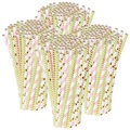 Pearl 400 Papier-Trinkhalme, Retro-Motive in gold, grün, rosa, 197 x 6 mm