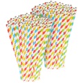 Pearl, Pearl 200 Retro Papier-Trinkhalme in 4 Farben, gestreift,
