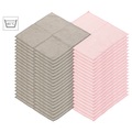 Sichler Beauty 40 Mikrofaser-Kosmetiktücher zur Gesichtspflege, rosa/grau, 30 x 30 cm