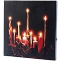 infactory LED-Leinwandbild "Advent" mit Kerzenflackern, Fernbedienung