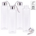 Pearl 4er-Set Trinkflaschen aus Borosilikat-Glas, 550 ml, spülmaschinenfest