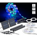 Lunartec 2er-Set Solar-LED-Streifen, 90 LEDs in Pink, Grün & Blau, 3m, IP65