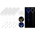 Pearl 16er-Set Luftballons mit Lichterkette, 40 weisse & 40 Farb-LEDs, Ø 25