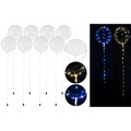 Pearl 8er-Set Luftballons mit Lichterkette, 40 weisse & 40 Farb-LEDs, Ø 25 cm