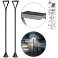 Royal Gardineer 2er-Set moderne Design-LED-Gartenlaternen, Solarpanel, 50 lm, 148 cm