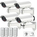 VisorTech, 4er-Set Überwachungskamera-Attrappen, Bewegungsmelder, Alarm-Funktion