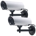 VisorTech 2er-Set Profi-Überwachungskamera-Attrappen Alu-Gehäuse mit LED