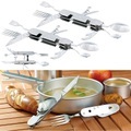 Pearl 2er-Set 9in1-Edelstahl-Klappbestecke für Camping und Outdoor