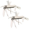Pearl 2er-Set 11in1-Multifunktions-Taschenmesser aus Edelstahl