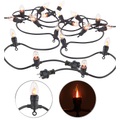 Lunartec 2er-Set Deko-Lichterketten, 10 Glühbirnen in Flammen-Optik, IP44, 4,2m