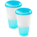 Rosenstein & Söhne, Rosenstein & Söhne 2er-Set Müsli-to-go-Becher mit Milch-Kühlfach & Löffel