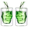 Cucina di Modena 2er-Set doppelwandige Trinkgläser Totenkopf, spülmaschinenfest, 0,4 l