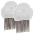 newgen medicals 2er-Set Läuse-, Nissen- & Flöhe-Kämme, 3,6 cm lange Metallzinken