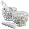 Rosenstein & Söhne 2er-Set robuste Mörser mit Stösseln aus natürlichem Granit, Ø je 14 cm