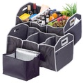 Lescars, Lescars 2er-Set 2in1-Kofferraum-Organizer mit 3 Fächern & Kühltasche, faltbar