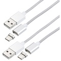 Callstel 2er-Set USB-Lade- & Datenkabel, magnetischer USB-C-Stecker, 1 m
