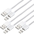 Callstel 3er-Set USB-Lade- & Datenkabel, magnetischer USB-C-Stecker, 1 m