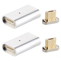 Callstel Magnetischer Micro-USB-Adapter für Lade- & Datenkabel, silber, 2er-Set