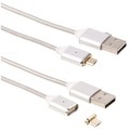 Callstel USB-Lade- & Datenkabel mit magnetischem Micro-USB-Stecker, 1m, 2er-Set