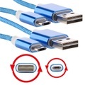 Callstel 2er-Set Lade-/Datenkabel Micro-USB mit beidseitigen Steckern, 100 cm