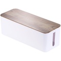 Callstel, Callstel Kabelbox gross, 39 x 15,5 x 14 cm, in Nussbaum-Holzoptik mit Gummifüssen