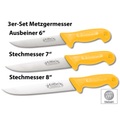 Löffler Schneidewaren Co. 3er-Set Solinger Edelstahl-Metzgermesser, 6, 7 & 8 Zoll