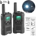 simvalley communications, simvalley communications 2er-Set PMR-Funkgeräte mit VOX, 10 km Reichweite, LED-Taschenlampe