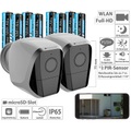 VisorTech, VisorTech 2er-Set Full-HD-IP-Überwachungskameras, 12 Monate Stand-by, 16 Akkus