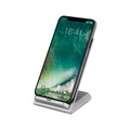 Callstel Schnell-Ladestation für Qi-kompatible Smartphones, 5 V, 10 W, silbern