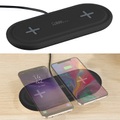 Callstel Doppel-Induktions-Ladestation für Qi-kompatible Smartphones, 2x 5 Watt