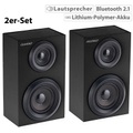 auvisio 1 Paar Stereo-Regal-Lautsprecher, Bluetooth, Holzgehäuse, 2x 10 Watt