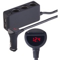 revolt Kfz-Verteiler mit 3x 12-/24-Volt- & 4x USB-Buchse, LCD-Display, 120 W