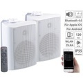 auvisio Aktiv-Multiroom-Stereo-Aussen-Lautsprecher, WLAN, Bluetooth, 120W, IP55