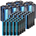 Pearl, 50-teiliges Haushalts-Batterie-Set: 10x 9V-Block + 20x AAA + 20x AA