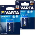 Varta, Varta Longlife Power Batterie, Typ 9V/E-Block / 6LR3146, 9 Volt 2er-Set