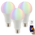 Luminea Home Control 3er-Set WLAN-LED-Lampen, Amazon Alexa & Google Assistant komp., E27