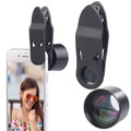 Somikon HD-Tele- & Portrait-Vorsatzlinse für Smartphones, 2x, Clip-Halterung