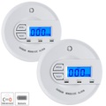 VisorTech 2er-Set Kohlenmonoxid-Melder, 10-Jahres-Sensor, Display, EN 50291